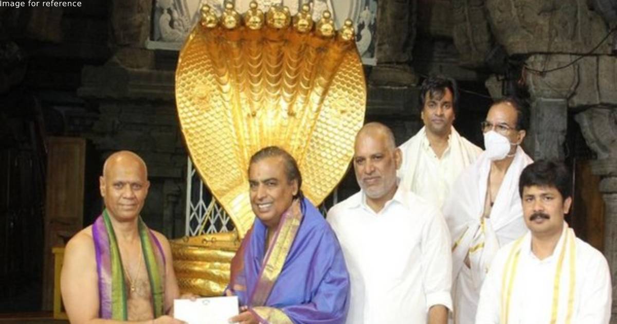Reliance Industries chairman Mukesh Ambani visits Tirupati Balaji Temple